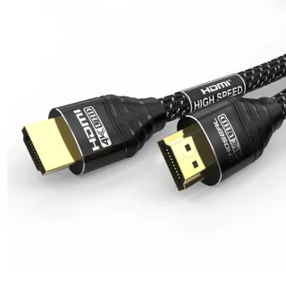 【日本秋葉原】HDMI2.0高畫質4K磨砂頭影音編織傳輸線 尊享黑5M