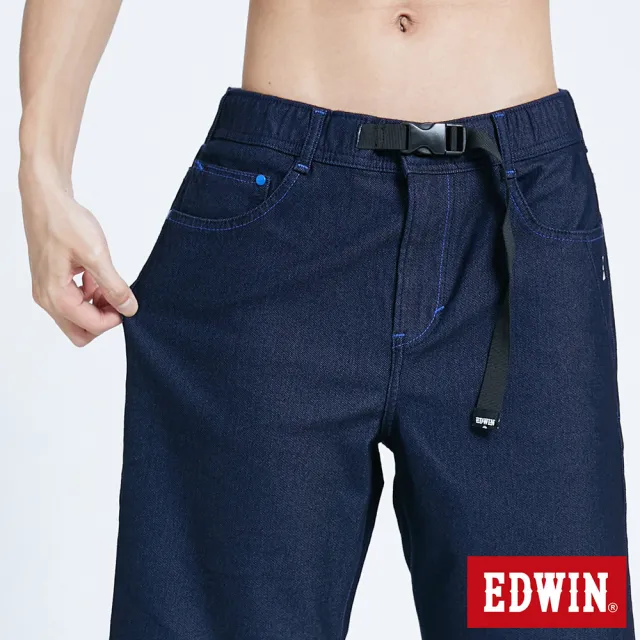 【EDWIN】男裝 JERSEYS X EF 釦環迦績短褲(原藍色)
