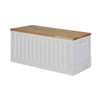 【livinbox 樹德】CARGO貨櫃收納椅 鐵杉木上蓋 W-6432(輕工業風/實木/耐重/桌板/桌面/椅凳)