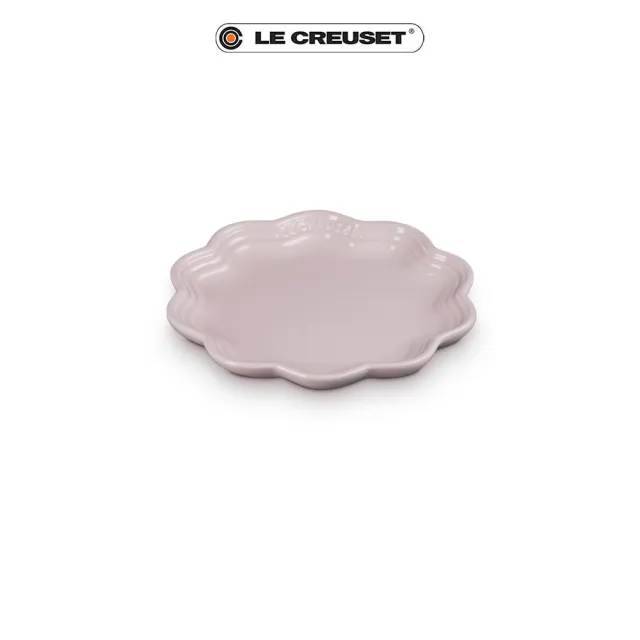 【Le Creuset】瓷器蕾絲花邊盤 18cm(雪紡粉)