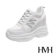 【HMH】時尚滴塑M字造型厚底內增高個性休閒鞋(銀)
