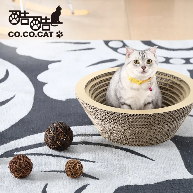 【Co.Co.Cat 酷酷貓】貓碗盆(100%台灣製紙箱貓抓板)