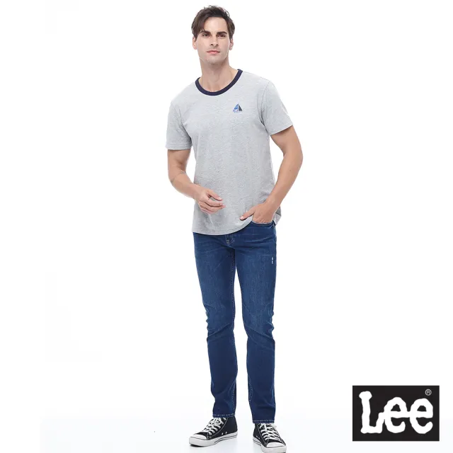 【Lee】出清品-男裝 短袖T恤 / 帆船俱樂部 LOGO 麻灰 標準版型(LL2001249CG)
