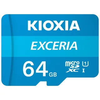 【KIOXIA 鎧俠】EXCERIA Micro SDXC R100MB UHS-I 64GB 記憶卡(台灣製造 / 附轉卡)