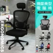 【Ashley House】愛德華活動上掀扶手機能美型人體工學電腦椅/高背電腦椅(完美支撐-頭·腰·椎)