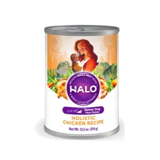 【HALO 嘿囉】熟齡犬主食罐〈鮮雞肉口味〉關節保健-葡萄糖胺添加 13.2oz/374g*6罐組(狗主食罐)