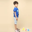 【Azio Kids 美國派】男童  短褲 滿版船錨圖樣休閒短褲(藍)