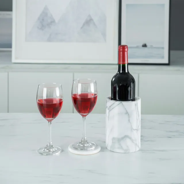 Creative Home 天然白色大理石收納桶 工具桶 冰酒桶 筷子餐具桶