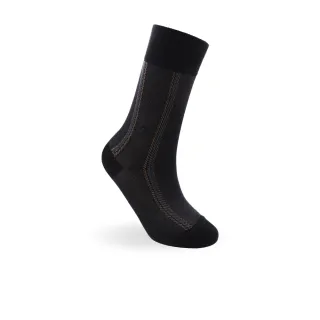 【Arnold Palmer】經典條紋絲光雙紗紳士襪-黑(紳士襪/男襪/長襪)