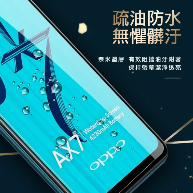 OPPO AX7 透明高清非滿版9H鋼化玻璃防刮手機保護膜(OPPO AX7保護貼 AX7鋼化膜)