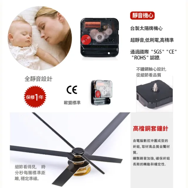 【JUSTIME 鐘情坊】14吋 幾何圖形花設計百搭色框 時尚掛鐘(台灣製精品掛鐘 時鐘 掃描機心)
