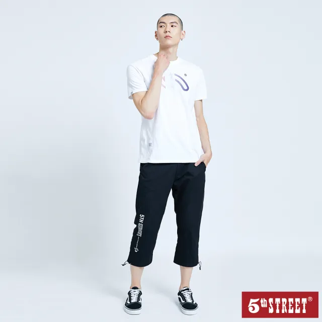 【5th STREET】男裝束口休閒八分褲-黑色(912102)