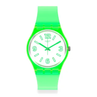【SWATCH】原創系列手錶 ELECTRIC FROG 電光綠 瑞士錶 錶(34mm)