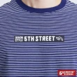 【5th STREET】男落肩條紋短袖T恤-丈青
