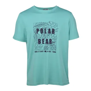 【POLAR BEAR 北極熊】男Polygiene抑菌消臭印花T恤-藍綠(20T17)