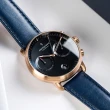 【Nordgreen】ND手錶 先鋒 Pioneer 42mm 玫瑰金殼×黑面 北歐藍真皮錶帶(PI42RGLENABL)
