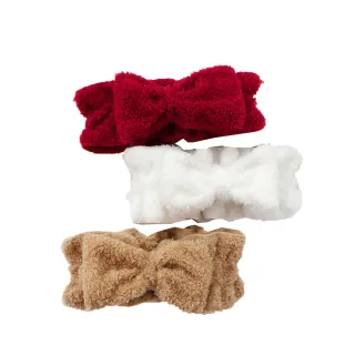 【卡樂熊】韓版毛絨蝶結造型洗臉髮帶(三色)