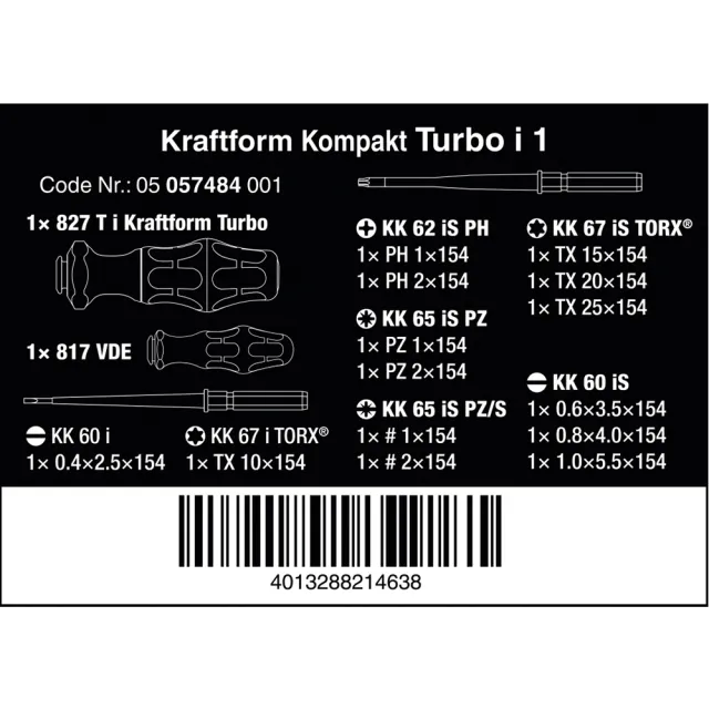 【Wera】TurboVDE絕緣起子16件組附帆布收納包(KK-VDE TI-1)