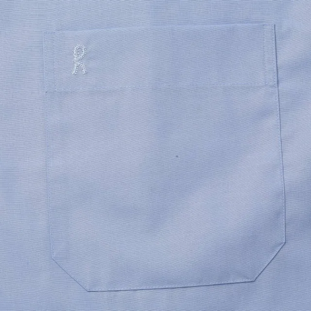 【ROBERTA 諾貝達】台灣製 合身版 商務紳士 短袖襯衫(藍色)