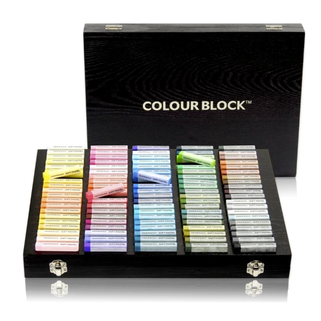 【COLOUR BLOCK】專業級100色粉彩棒 柔滑顯色  開學季優惠「8/21-9/11」(作畫教學必備粉彩)