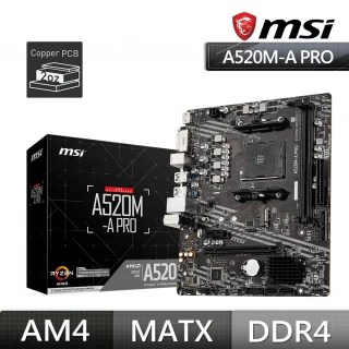 【MSI 微星】PRO A520M-A PRO DDR4 主機板