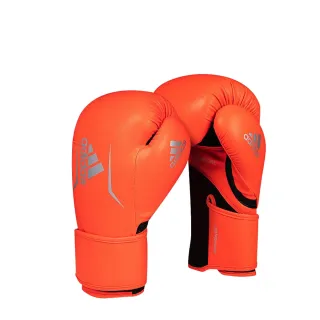 【adidas 愛迪達】SPEED100 拳擊手套 螢光橘銀(踢拳擊手套、泰拳手套、沙包手套)