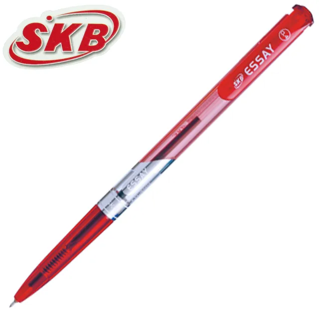 【SKB 文明】IB-101 自動原子筆 紅 12支盒裝(1盒)