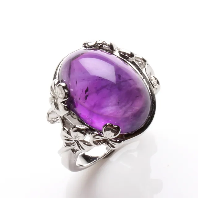 【寶石方塊】被朱佩紫天然紫水晶戒