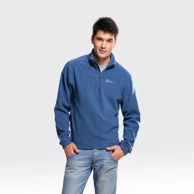 【SAMLIX 山力士】男FLEECE刷毛保暖上衣#037(土耳其藍色.淺藍色.鐵灰色)