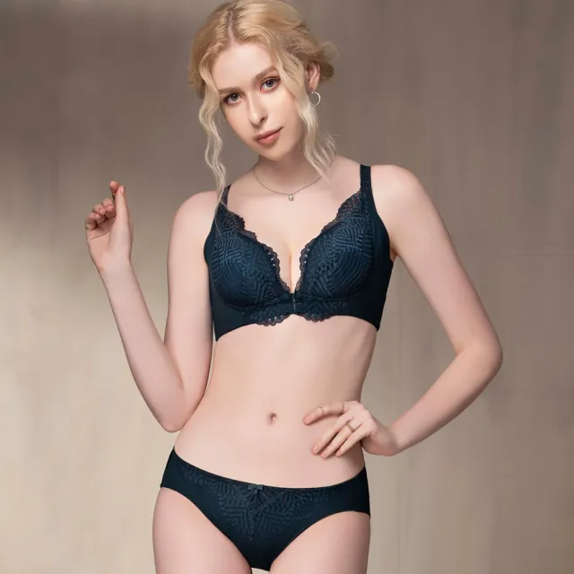 【Swear 思薇爾】S挺美力系列B-D罩無鋼圈前扣背心型蕾絲包覆塑身女內衣(耀映綠)