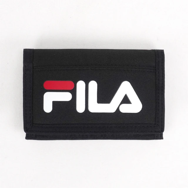 【FILA】Fila Wallet 短夾 三摺 運動 防水 零錢包 卡夾 魔鬼氈 迷彩 灰(PWT-9012-BK)