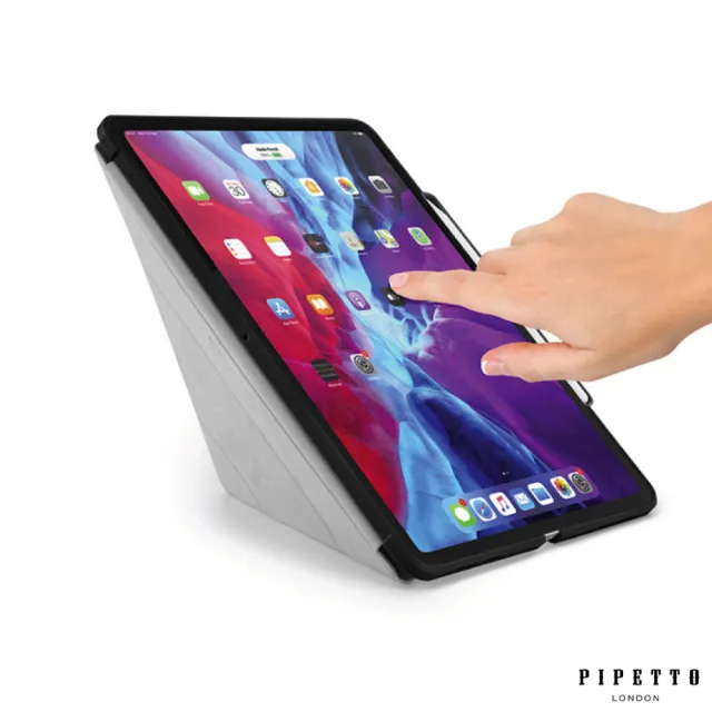 【Pipetto】2020 第4/3代 12.9吋 Origami Pencil多功能保護套內建筆槽 黑色(iPad Pro 12.9吋 第4/3代)