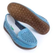 【母子鱷魚】-官方直營-清新典雅雕花休閒鞋-藍
