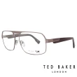 【TED BAKER】限量新款 紳士復古飛行員方框款光學眼鏡(TBG409-986 銀)