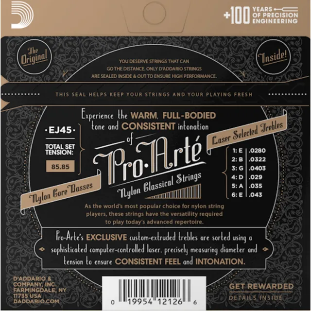 【D’Addario】EJ45 中張力 古典吉他弦 28-43(台灣公司貨 品質有保障)