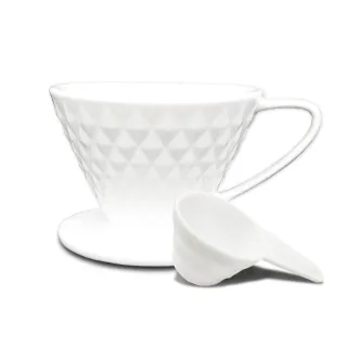 【TCoffee】MILA-白色鑽型陶瓷濾杯101附量匙(1~2杯份)