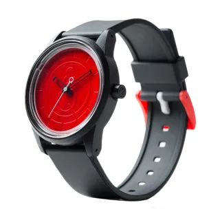 【Q&Q SmileSolar】r 007 太陽能手錶-霧紅白/40mm(星辰 太陽能 光動能手錶)