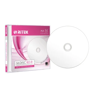 【RITEK錸德】M-DISC千年光碟 4x BD-R 25GB 珍珠白滿版可列印/單片盒裝5入