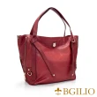 【Bgilio】義大利水染牛皮經典時尚肩背包-酒紅色(1074.001-01)