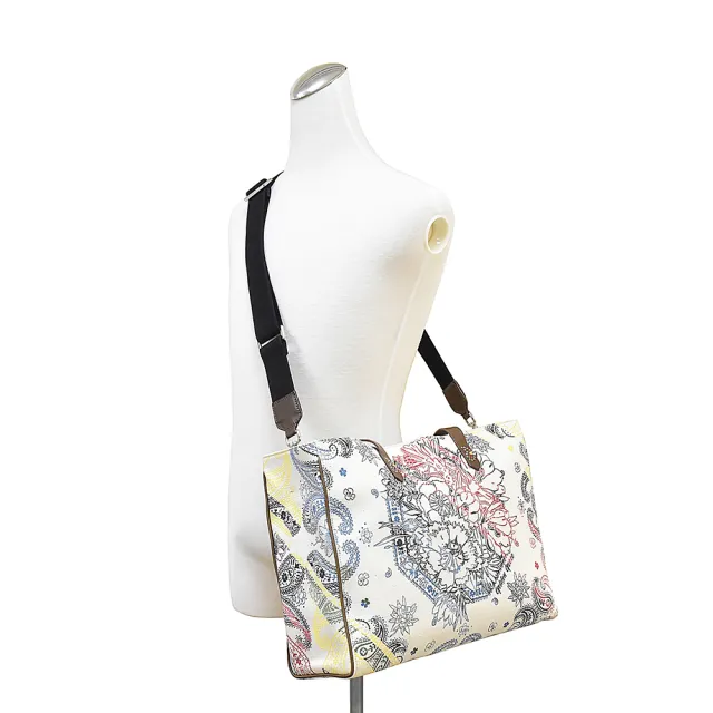 【GOLDEN GOOSE】GOLDEN GOOSE California字母LOGO花朵印花設計帆布肩背斜背包托特包(多色)