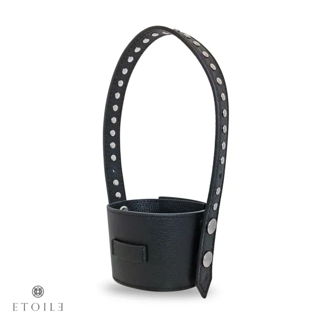 【ETOILE】時尚真皮咖啡杯袋-經典搖滾(大小可調整/吸管插巢)