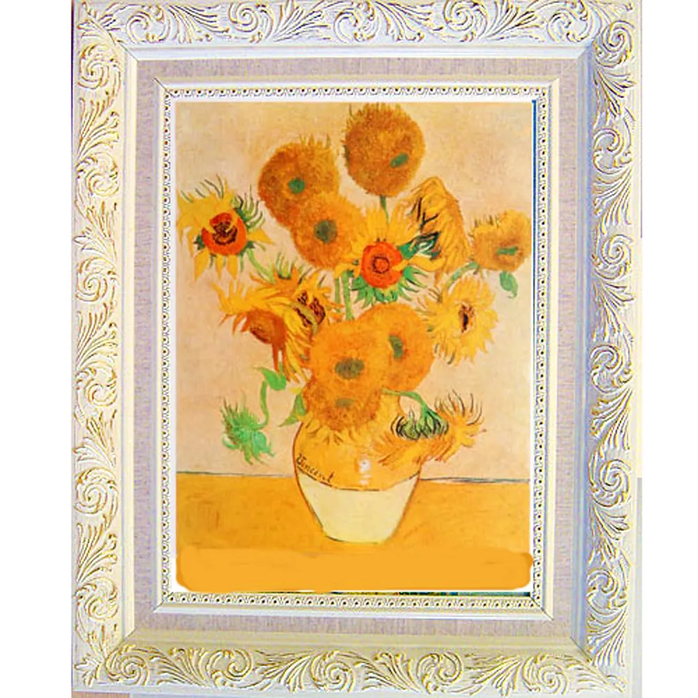 開運陶源】梵谷名畫《向日葵》(中幅/可選金框或白框) - momo購物網