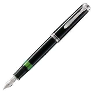 【Pelikan】百利金 M805 黑色銀夾鋼筆(送原廠4001大瓶裝墨水)