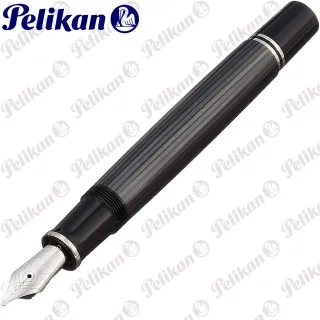【Pelikan】百利金 M805 限量煤灰條紋鋼筆(送原廠4001大瓶裝墨水)