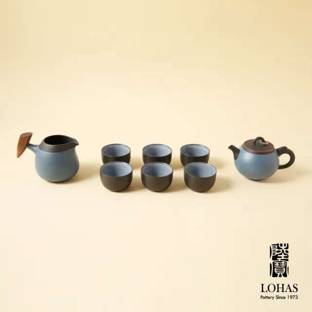 【LohasPottery 陸寶】金喜環茶組 一壺六杯一茶海活水球(杯壺組 茶器套裝組)