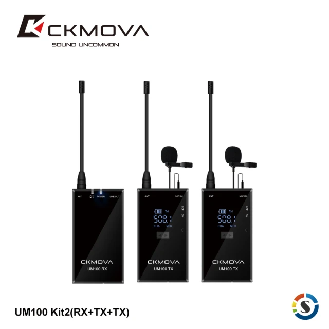 【CKMOVA麥克風】UM100 Kit2 RX+TX+TX 一對二無線麥克風套組(勝興公司貨)