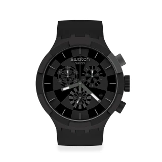 【SWATCH】BIG BOLD系列手錶 CHECKPOINT BLACK 瑞士錶 錶(47mm)