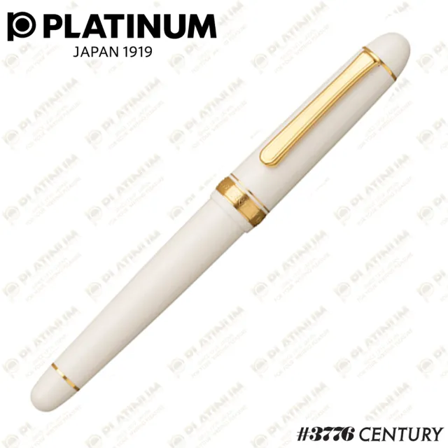 【PLATINUM 白金】#3776 CENTURY 象牙白 14K 鋼筆(CHENONCEAU WHITE 舍農索城堡)