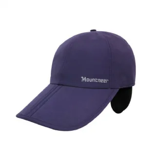 【Mountneer 山林】中性 帽眉可折耳罩帽-暗紫 12H01-92(鴨舌帽/耳罩/運動帽/休閒帽/保暖帽)