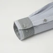 【ROBERTA 諾貝達】台灣製 學院風格 素條紋長袖襯衫(灰藍)